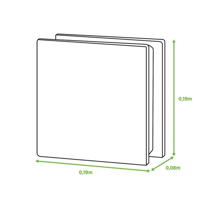 Vetromattone pure neutro satinato bianco 190 x 190 x 80 mm confezione 6 pezzi
