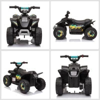 Quad Elettrico per Bambini 18-36 Mesi con Batteria Ricaricabile da 6V, 72x40x45.5 cm, Nero