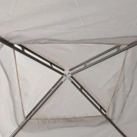Gazebo da Giardino 3x3 m con Zanzariera, Doppio Tetto e 8 Fori, in Acciaio e Poliestere Bianco Crema