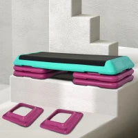 Stepper per Aerobica Antiscivolo e Regolabile su 3 Livelli, in Plastica e PP, 110x40x20 cm, Multicolore