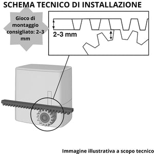 Kit 3 cremagliere da 1 metro per cancelli scorrevoli in nylon m4 crm2