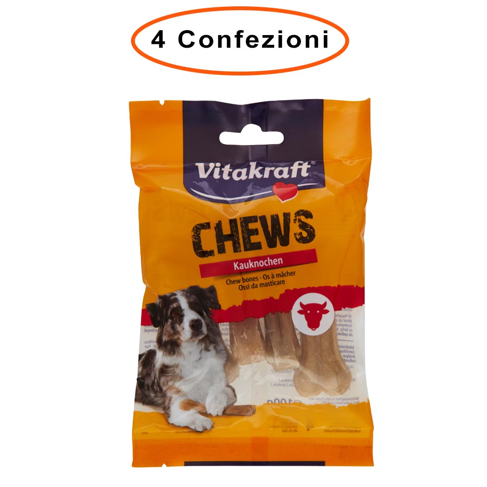 Vitakraft osso mini per cani snack chews 7,8 cm 4 confezioni da 4 pezzi 100 gr