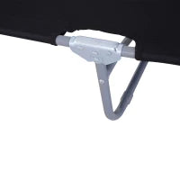 Lettino da Giardino con Schienale Regolabile in 5 Posizioni, Lettino Pieghevole in Metallo e Tessuto Oxford, 187x55x24cm, Nero