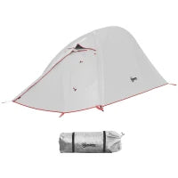 Tenda da Campeggio con Borsa da Trasporto, in Poliestere e Alluminio, 300x135x110 cm, Grigio Chiaro