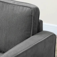 Divano 2 Posti con Spazio Contenitore e 2 Cuscini, in Tessuto Effetto Velluto e Legno, 140x63x79 cm, Grigio