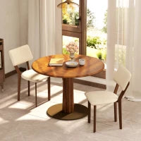 Set di 2 sedie da sala da pranzo sedie da cucina con schienale gambe in legno tessuto effetto lino 49 x 56 x 85 cm beige