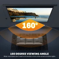 Telo per Proiettore 120" 16:9 Motorizzato con Telecomando, Fissaggio a Muro e Soffitto, Nero