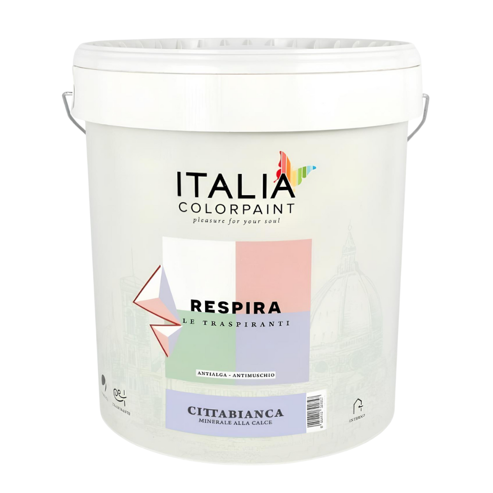 Idropittura minerale calce traspirante vari formati bianca respira cittabianca *** formato 13 lt, confezione 1