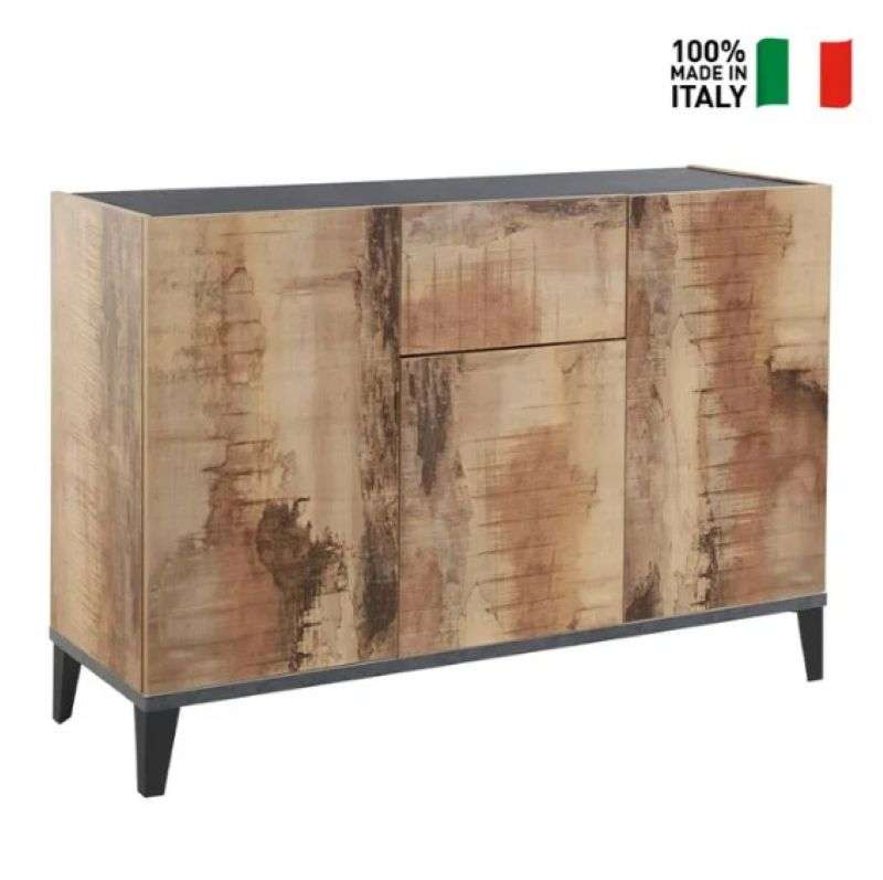 Credenza madia 120x40cm ingresso soggiorno 3 ante cassetto Rachel Report