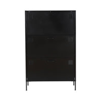 Scarpiera industriale in metallo con 3 cassetti, nero