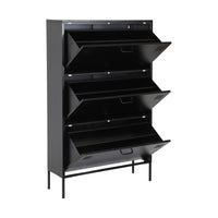 Scarpiera industriale in metallo con 3 cassetti, nero