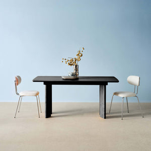 Tavolo da pranzo rettangolare allungabile in legno di hevea e