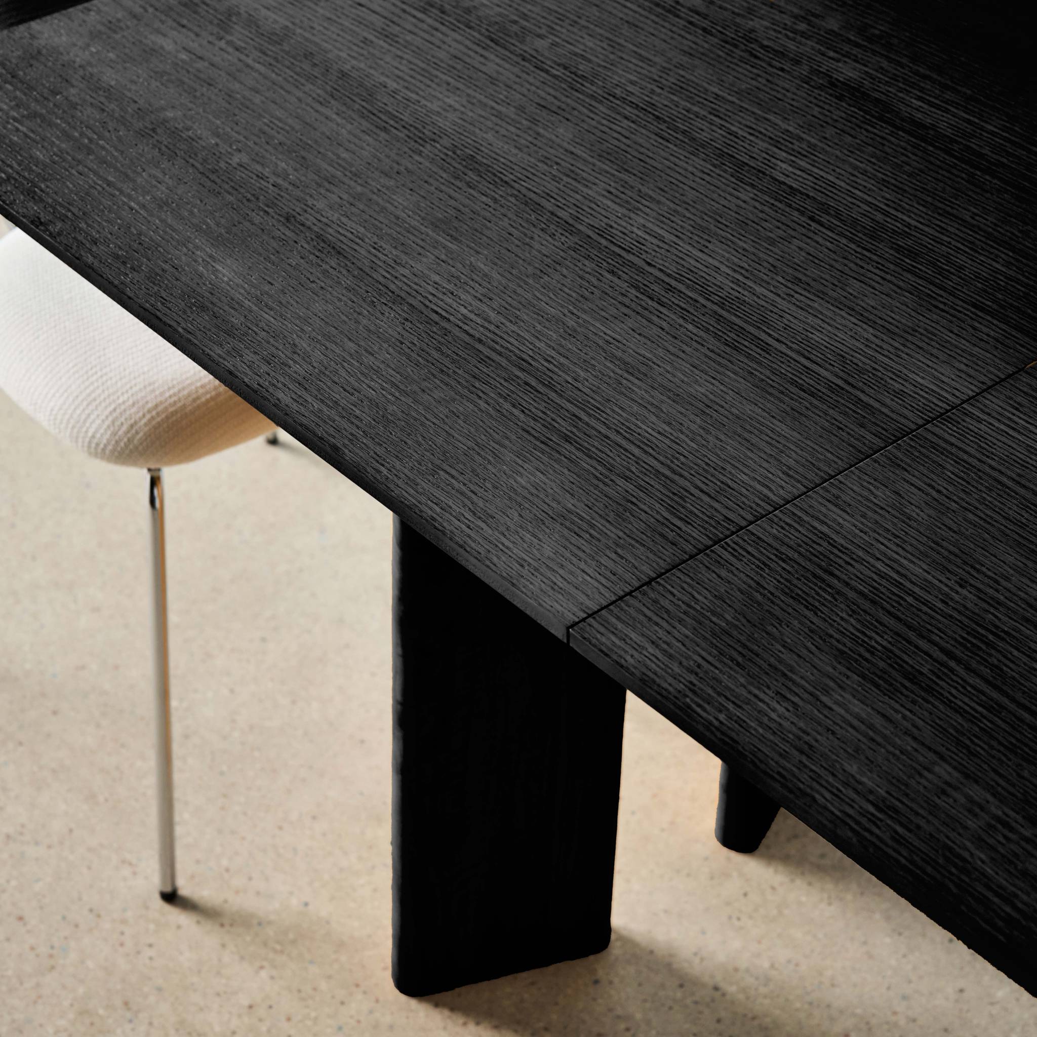 Tavolo da pranzo rettangolare allungabile in legno di hevea e