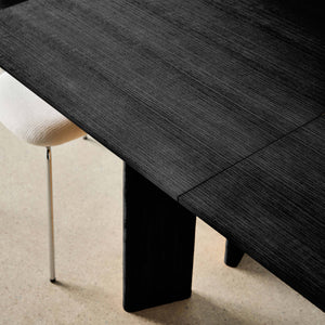 Tavolo da pranzo rettangolare allungabile in legno di hevea e