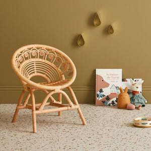 Sedia per bambini in rattan, marrone naturale