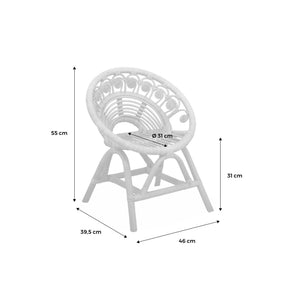 Sedia per bambini in rattan, marrone naturale