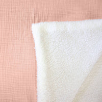 Plaid sherpa e mussola di cotone , 170cm, pesca