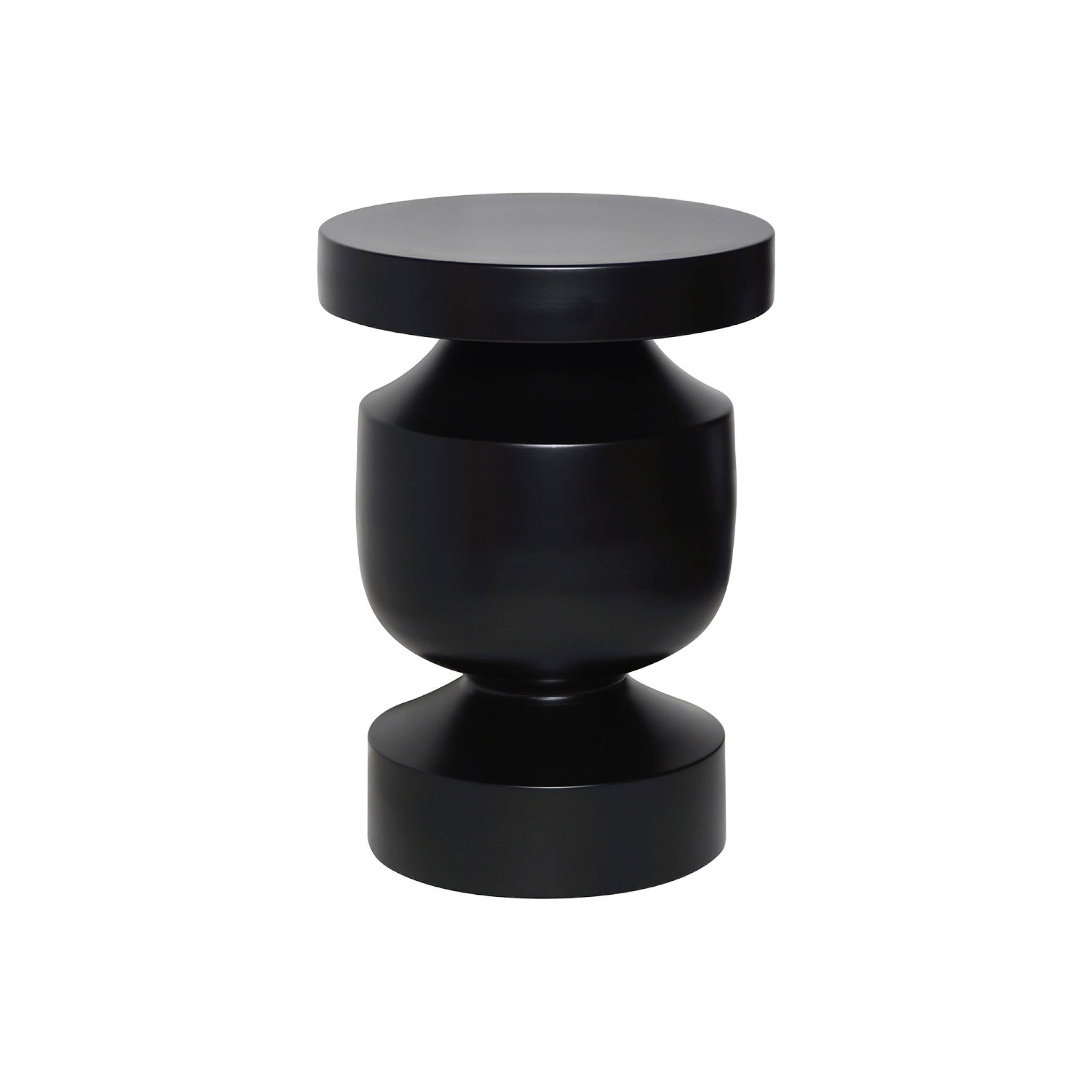 Tavolino, fine divano, comodino in metallo, nero