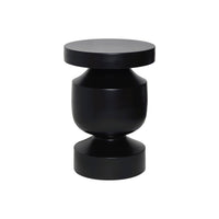 Tavolino, fine divano, comodino in metallo, nero