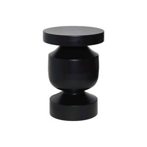 Tavolino, fine divano, comodino in metallo, nero