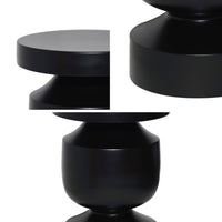 Tavolino, fine divano, comodino in metallo, nero