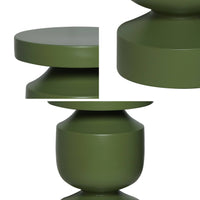 Tavolino, fine divano, comodino in metallo, kaki