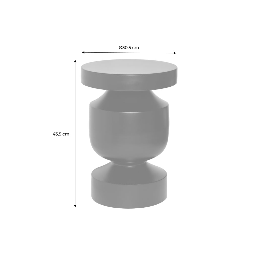 Tavolino, fine divano, comodino in metallo, kaki