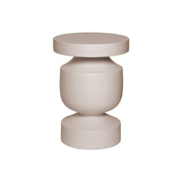 Tavolino, fine divano, comodino in metallo, crema