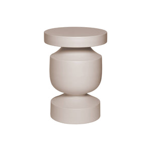 Tavolino, fine divano, comodino in metallo, crema