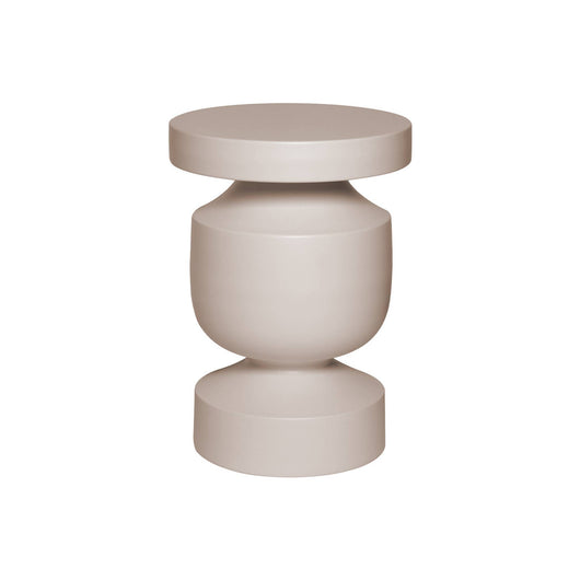 Tavolino, fine divano, comodino in metallo, crema