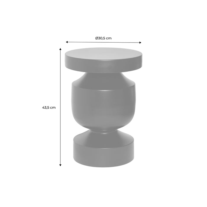 Tavolino, fine divano, comodino in metallo, crema