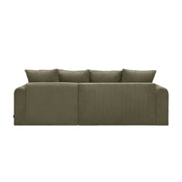 Divano angolare convertibile reversibile 3 posti velluto a coste,