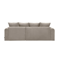 Divano angolare convertibile reversibile 3 posti velluto a coste,