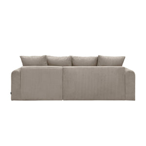 Divano angolare convertibile reversibile 3 posti velluto a coste,