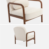 Poltrona scandinava in legno di hevea, bianco