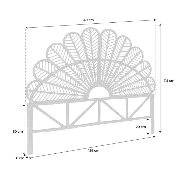Testata in rattan naturale