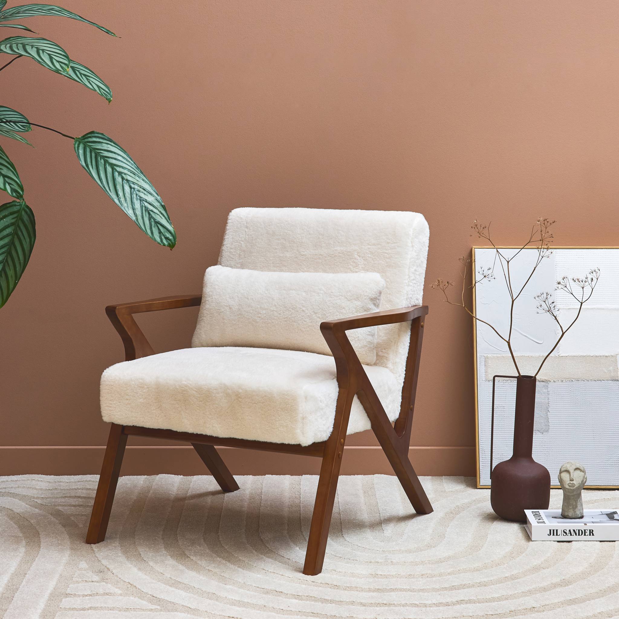 Poltrona scandinava in legno di hevea