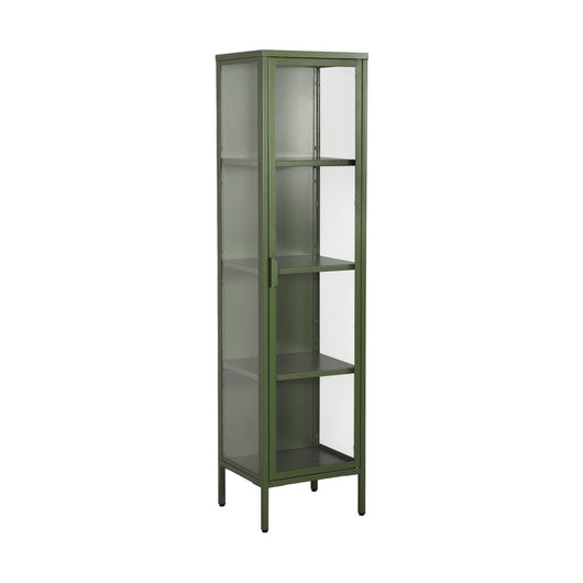 Credenza, vetrina in acciaio e vetro temperato 1 anta 160cm, verde