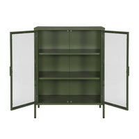 Vetrina in acciaio e vetro temperato con 2 ante, 102cm, verde