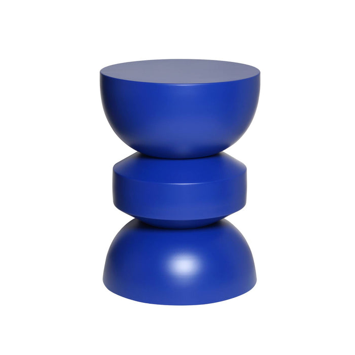 Tavolino, lato divano, comodino metallo, blu