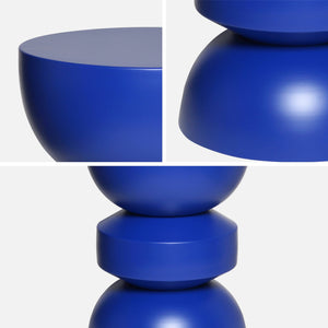 Tavolino, lato divano, comodino metallo, blu