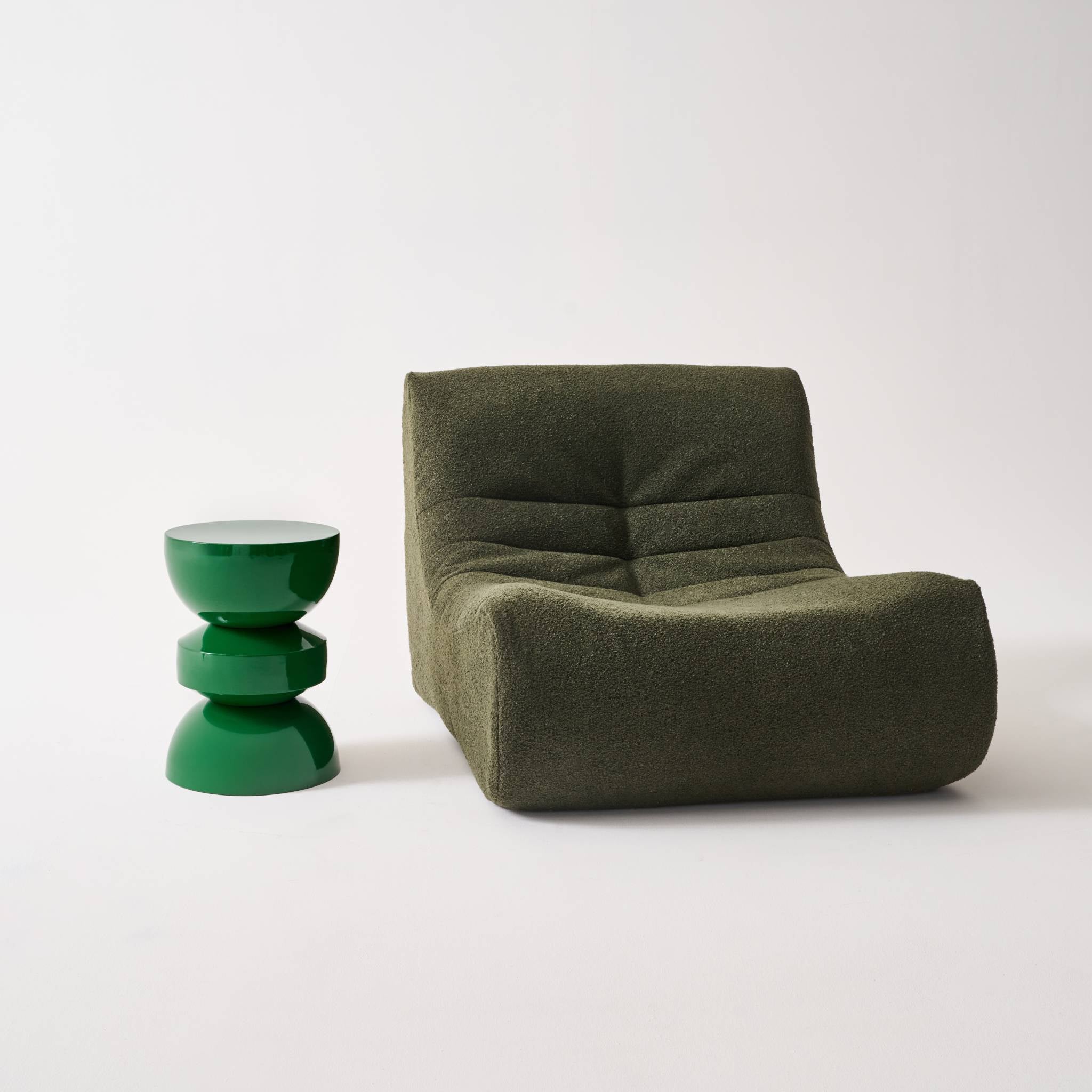 Tavolo d'appoggio in metallo effetto glassy, 44,5cm, verde scuro