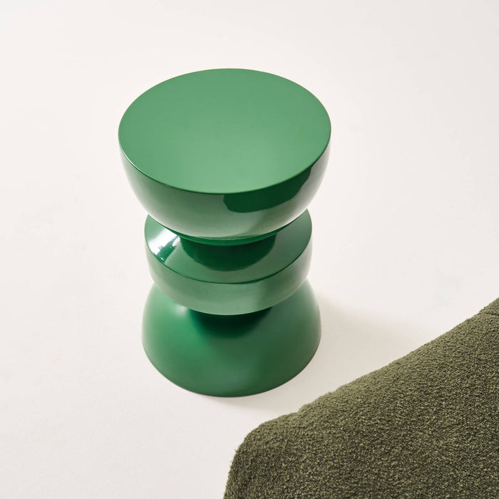 Tavolo d'appoggio in metallo effetto glassy, 44,5cm, verde scuro