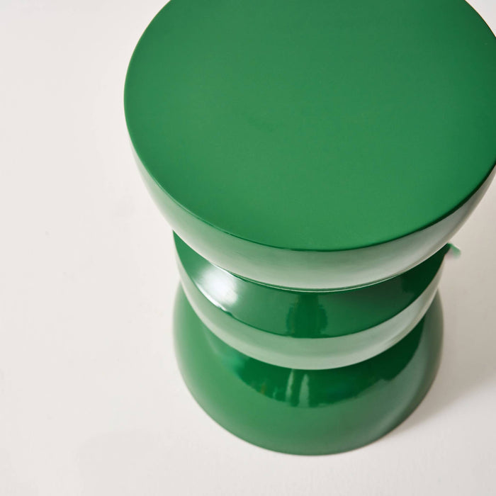 Tavolo d'appoggio in metallo effetto glassy, 44,5cm, verde scuro