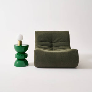 Tavolo d'appoggio in metallo effetto glassy, 44,5cm, verde scuro