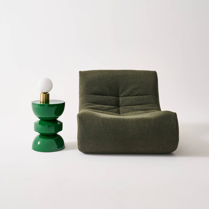 Tavolo d'appoggio in metallo effetto glassy, 44,5cm, verde scuro