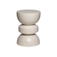 Tavolino, lato divano, comodino metallo, crema