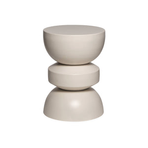 Tavolino, lato divano, comodino metallo, crema