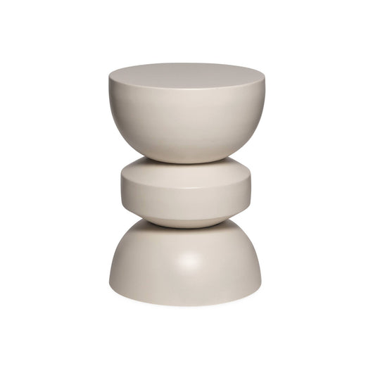 Tavolino, lato divano, comodino metallo, crema