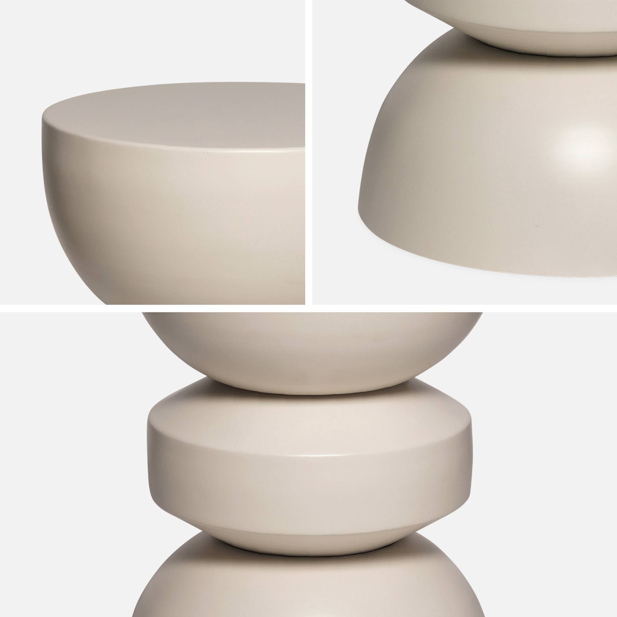 Tavolino, lato divano, comodino metallo, crema